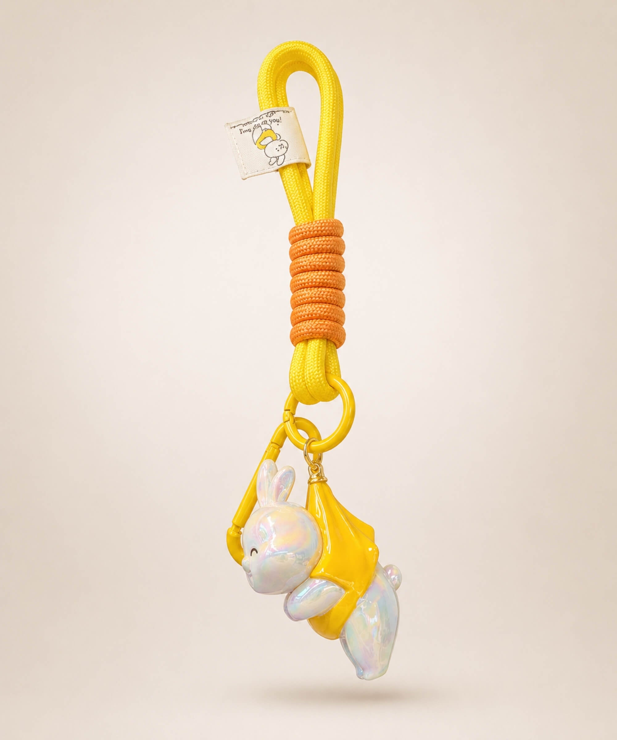 Yellow bunny resin keychain